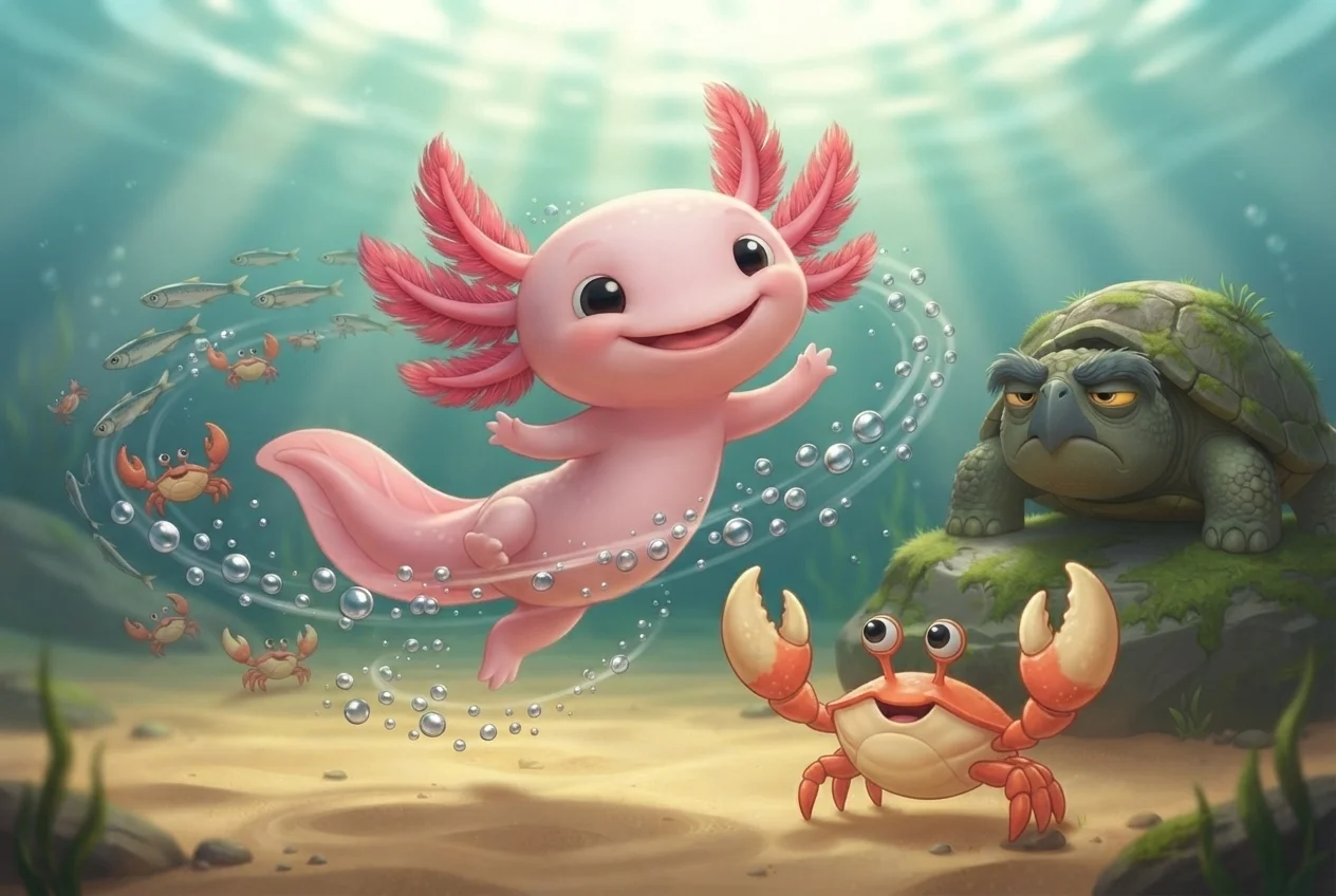 The Axolotl and the Grumpiest Turtle – Picture 3