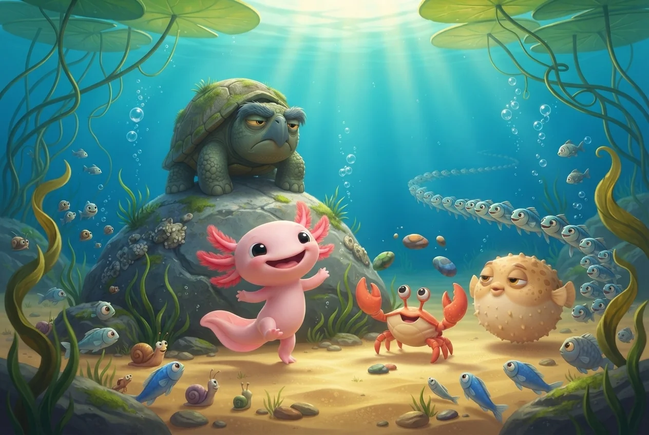 The Axolotl and the Grumpiest Turtle – Picture 4
