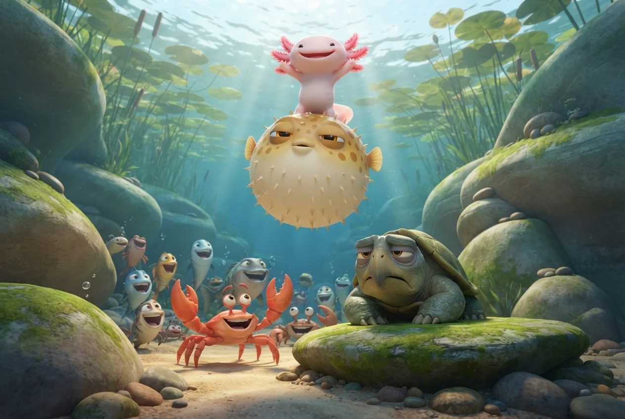 The Axolotl and the Grumpiest Turtle – Picture 5