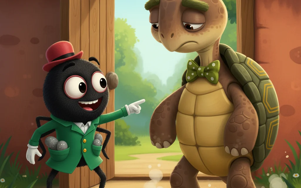 Anansi und die Schildkröte teilen das Essen – Bild 2