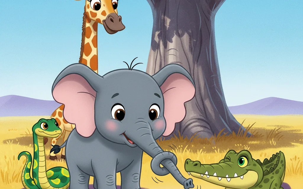 Der kleine Elefant und sein Rüssel