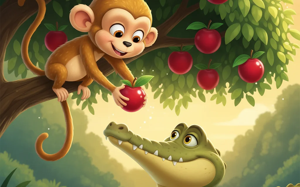 Der Affe und das Krokodil – Bild 1